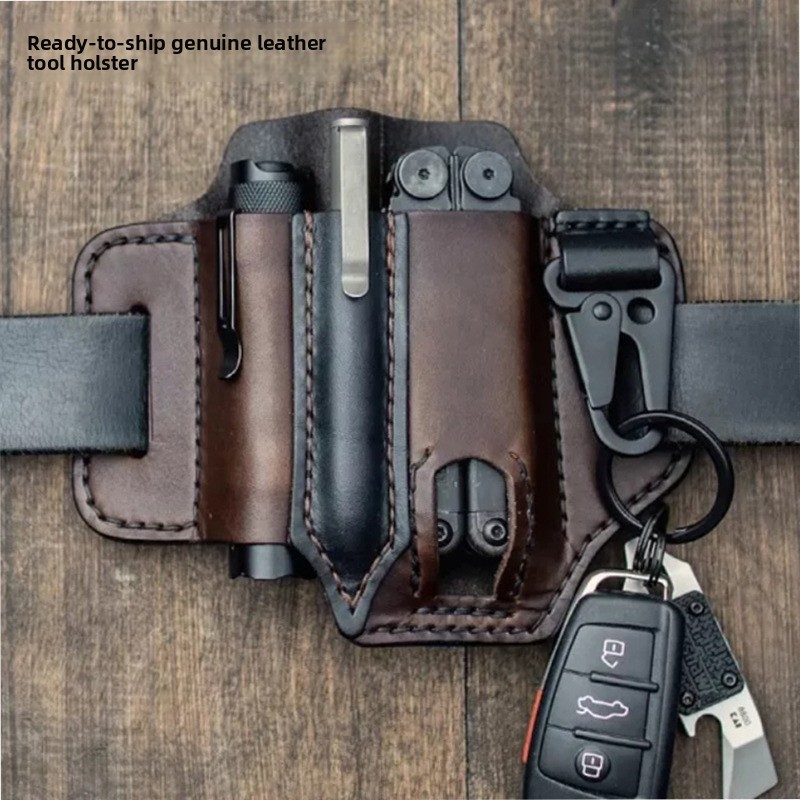 Edc Carry Flashlight - กระเป๋าใส่เครื่องมือ EDC หนังแท้ สำหรับพกพา ใช้งานกลางแจ้ง ใส่ไฟฉาย