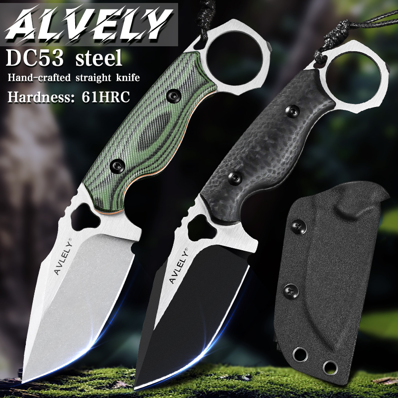 Edc Fixed Blade Deep Carry - มีดใบตายคุณภาพสูงทำจากเหล็ก DC53 พร้อมด้ามจับกันลื่น G10 และปลอกมีดแบบ K-type