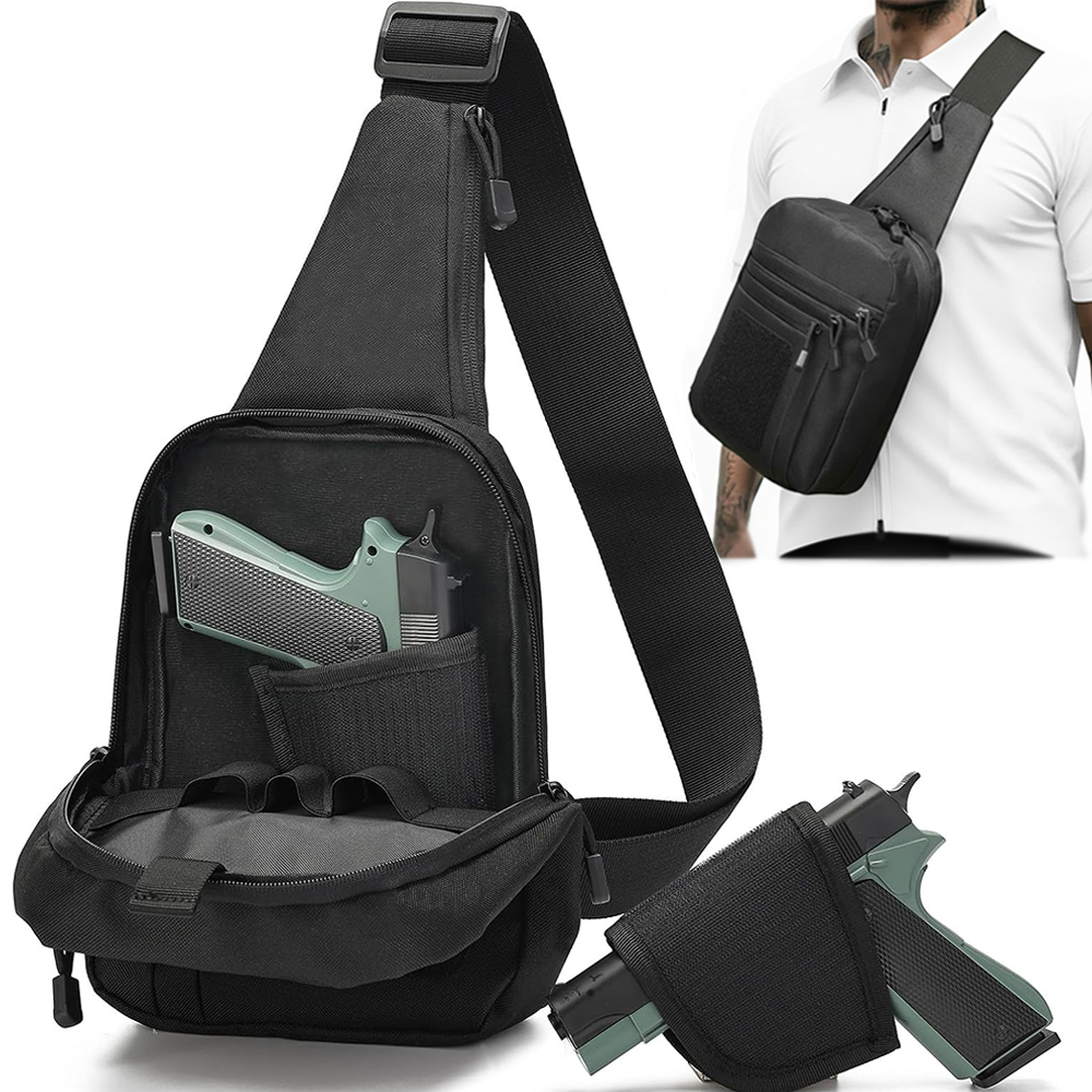 Edc Concealed Carry Sling Bag - กระเป๋าปืนพกยุทธวิธี ซองปืนพกแบบซ่อน กระเป๋าเก็บปืนพก กระเป๋าคาดอก EDC กระเป๋าสะพายไหล่