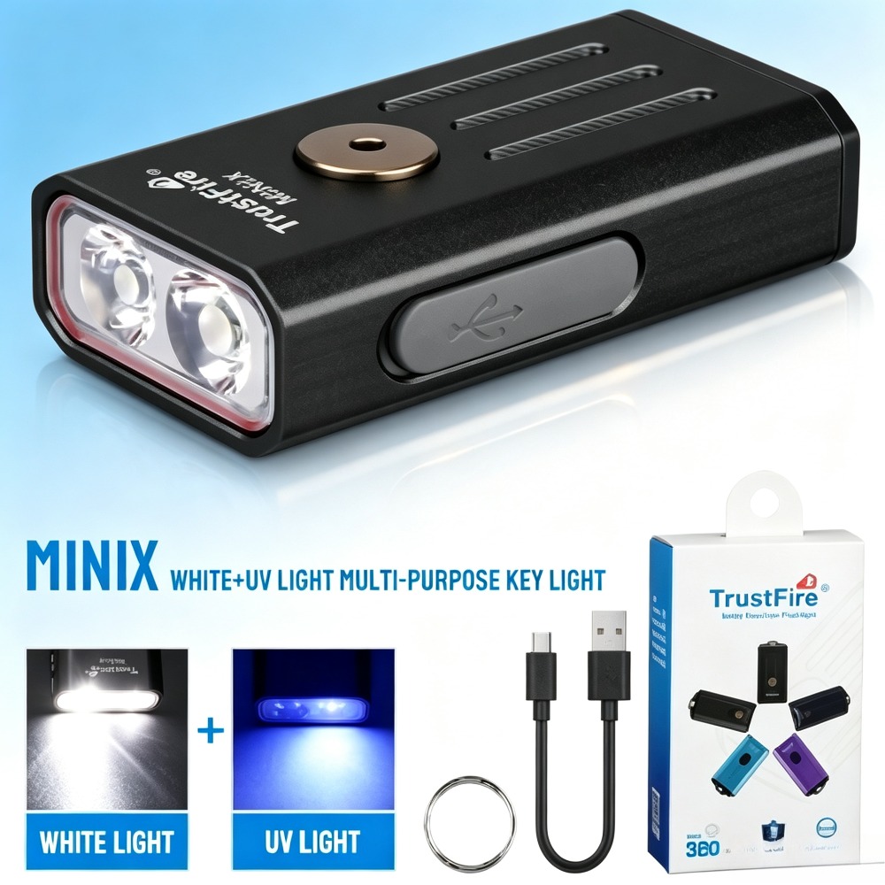 Edc Carry Flashlight - ไฟฉายพกพาขนาดเล็ก EDC 320 ลูเมน แสงยูวีสีแดง 365
