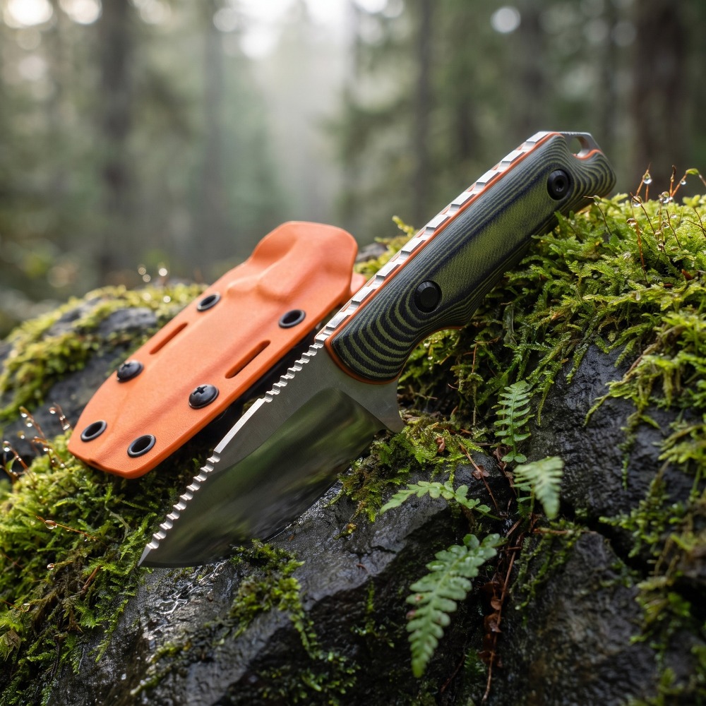 Edc Fixed Blade Deep Carry - มีดใบตายสำหรับตั้งแคมป์และล่าสัตว์ รุ่น 15017 ด้ามจับ G10 ทนทาน