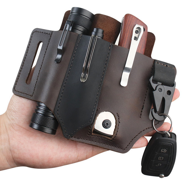 กระเป๋าใส่เครื่องมือ EDC หนังแ - Edc Carry Flashlight บทวิจารณ์และราคา