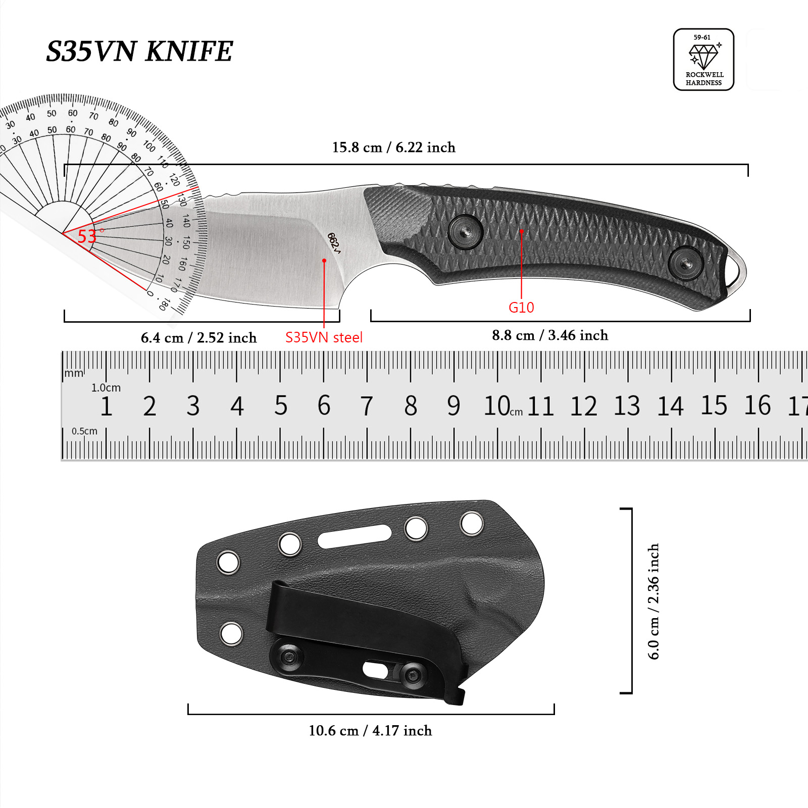 EDC อุปกรณ์อเนกประสงค์พกพาสำหร - Edc Fixed Blade Deep Carry บทวิจารณ์และราคา