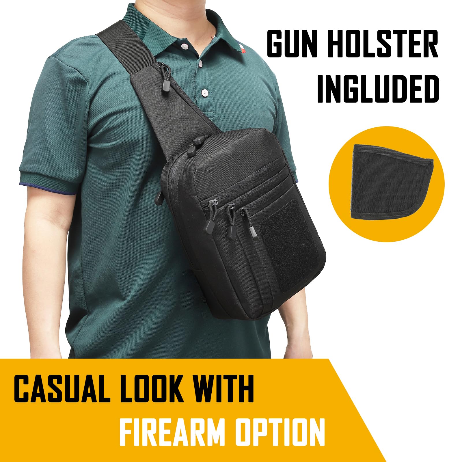 กระเป๋าคาดอกแบบซ่อนปืนสำหรับผู - Edc Concealed Carry Sling Bag บทวิจารณ์และราคา