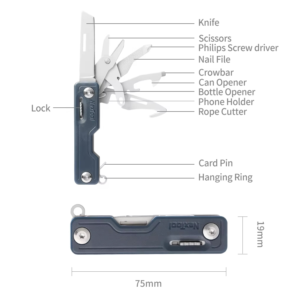 NexTool มีดพับขนาดเล็ก 10-in-1 - Edc Carry Card บทวิจารณ์และราคา