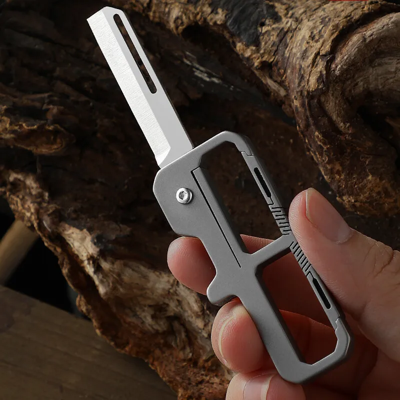 FEGVE มีดพับไทเทเนียมคาราบิเนอ - Edc Carry Knife บทวิจารณ์และราคา