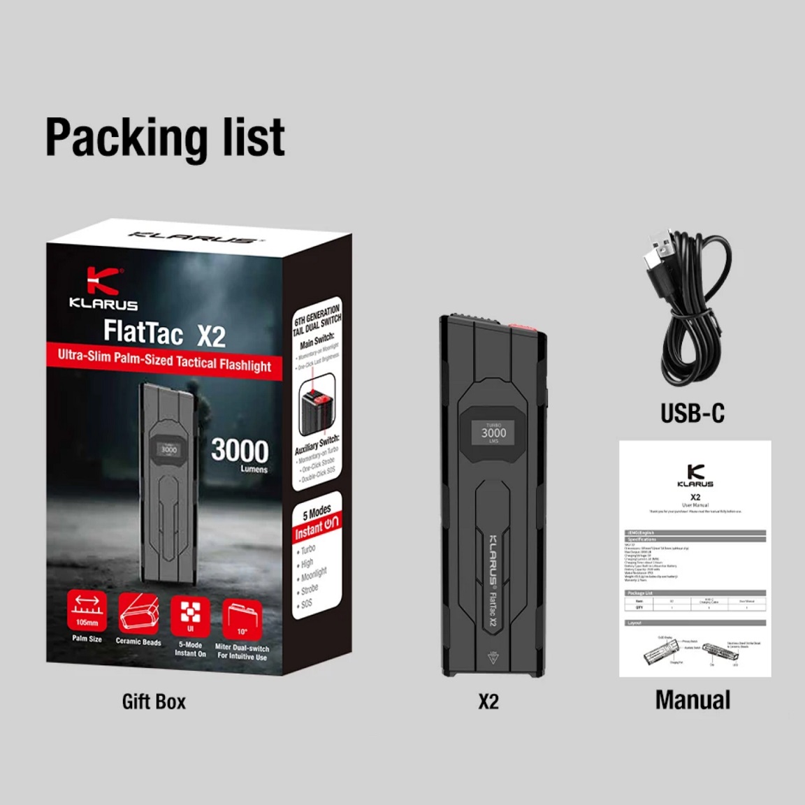 ไฟฉายยุทธวิธี EDC Klarus 3000L - Edc Carry Flashlight บทวิจารณ์และราคา