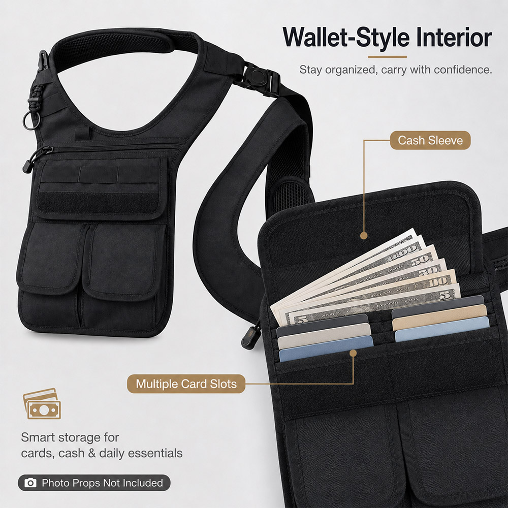กระเป๋าเครื่องมือแบบซ่อนใต้แขน - Edc Concealed Carry Sling Bag บทวิจารณ์และราคา