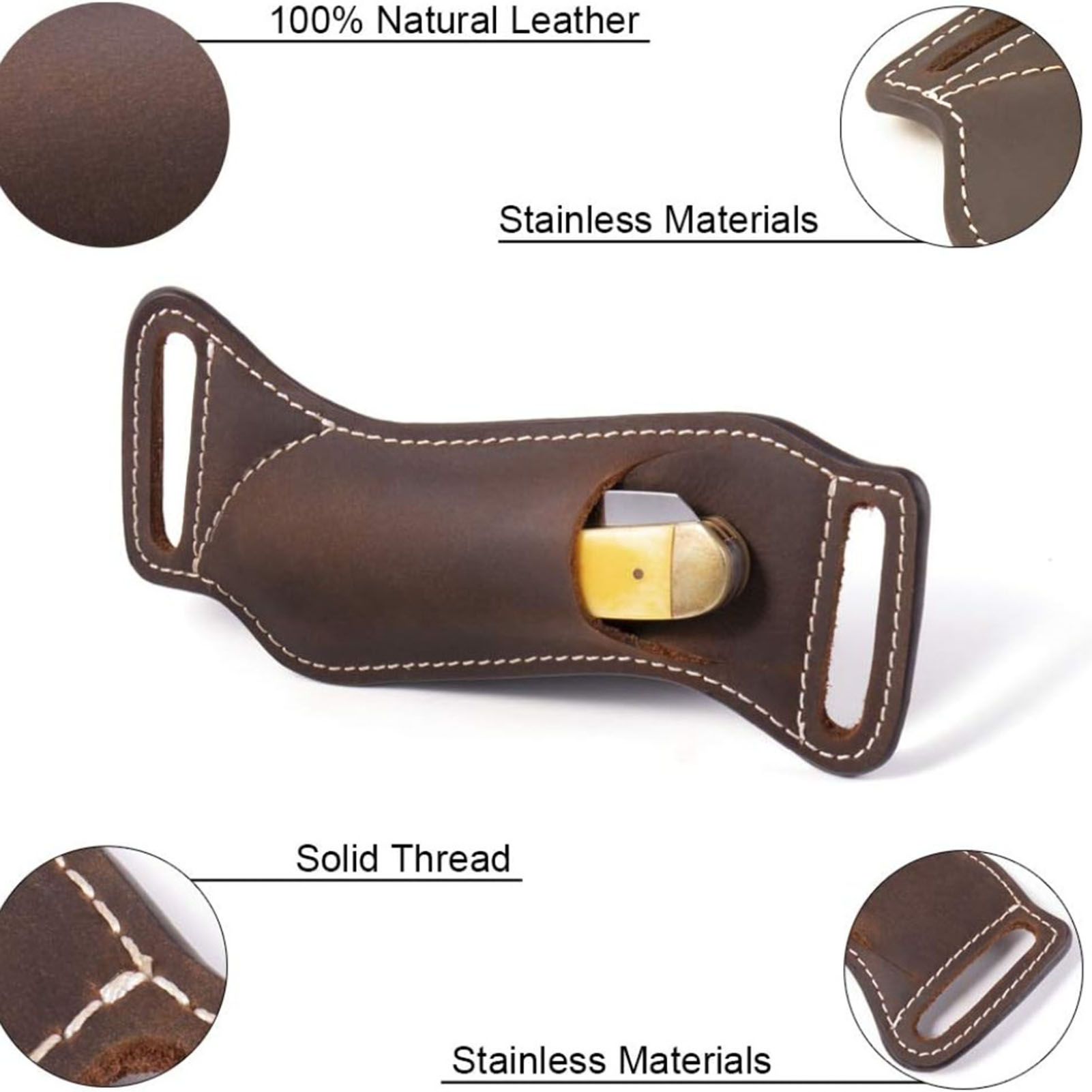 ซองหนังใส่มีดพับ 1 ชิ้น สำหรับ - Leather Edc. Carry Pouch บทวิจารณ์และราคา